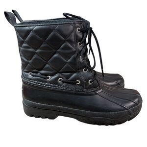 Sperry Black Quilted Duck Boots‎